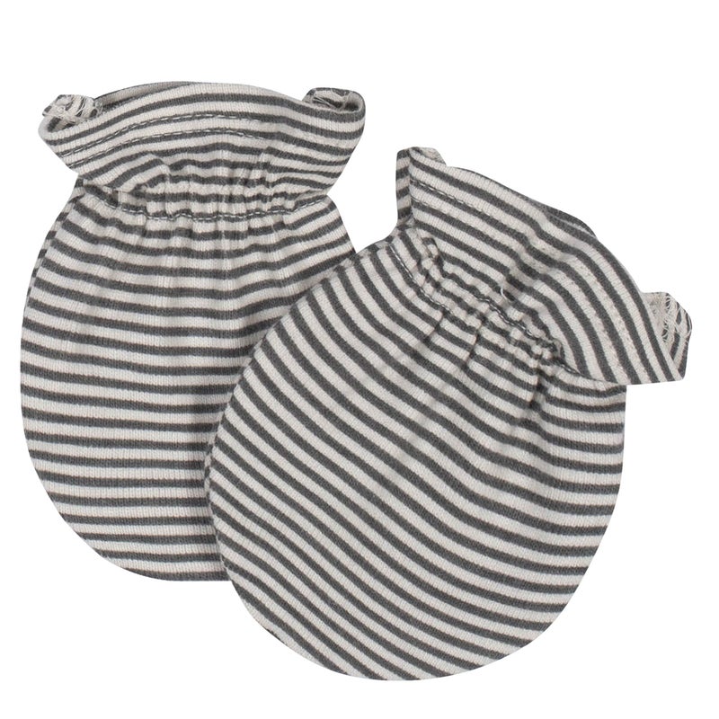 Grow by Gerber Baby Boys 4-Pack Mittens, Grey/Ivory/Orange, Newborn - Image 3